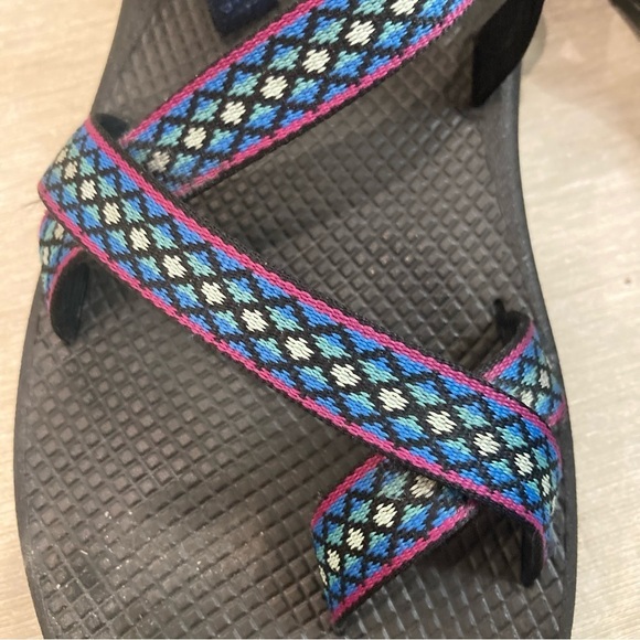 CHACO Sz 12 ZX1 Classic Burst Cloud Sole Comfort Toe Wrap Slip On Sandals - Picture 3 of 11